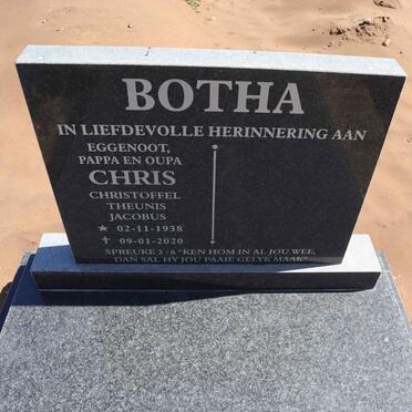 BOTHA Chris Christoffel Theunis Jacobus 1938-2020