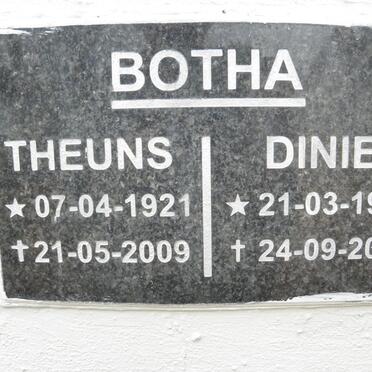 BOTHA Theuns 1921-2009 &amp; Dinie 1918-2002