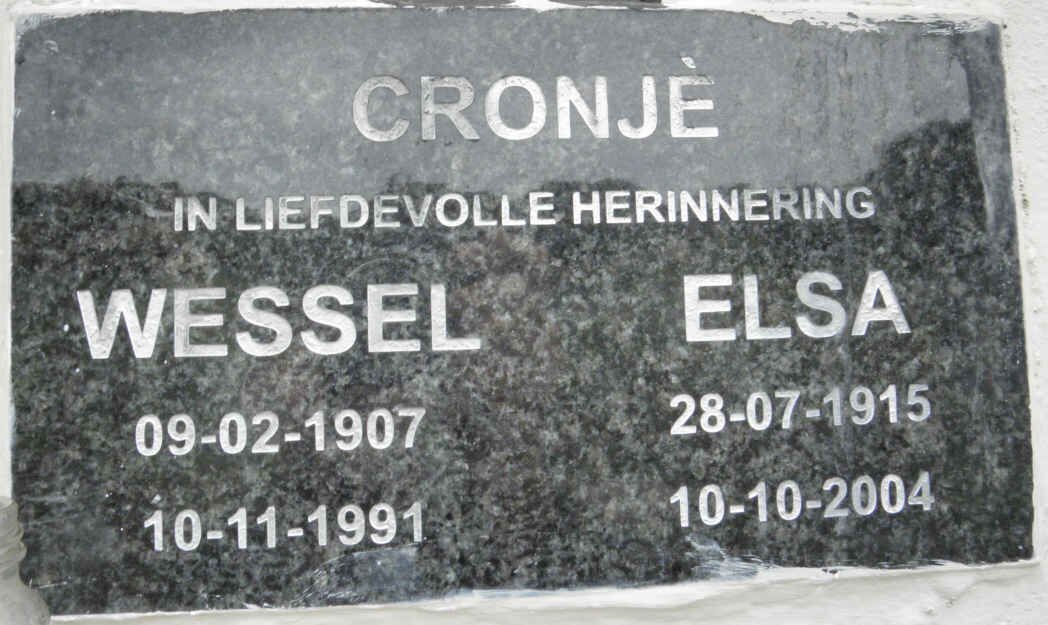 CRONJE Wessel 1907-1991 &amp; Elsa 1915-2004