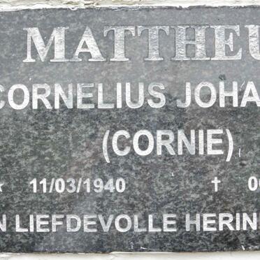 MATTHEUS Cornelius Johannes 1940-2005
