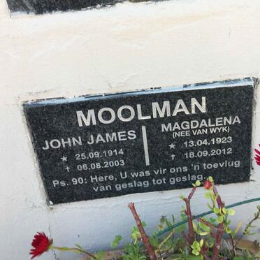 MOOLMAN Johan James 1914-2003 &amp; Magdalena VAN WYK 1923-2012