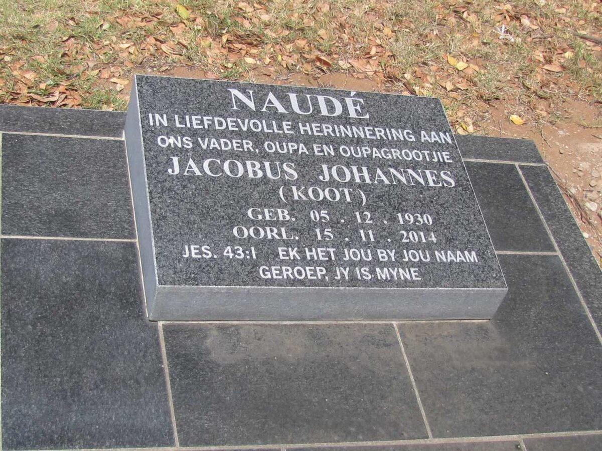 NAUDE Jacobus Johannes 1930-2014
