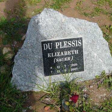 PLESSIS Elizabeth, du neé SAUER 1920-2007