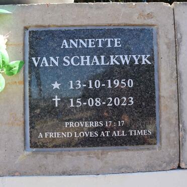 SCHALKWYK Annette, van 1950-2023