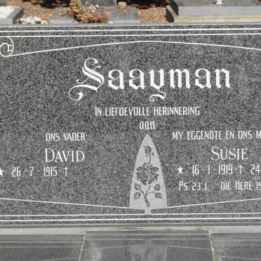 SAAYMAN Dawid 1915- &amp; Susie 1919-1991