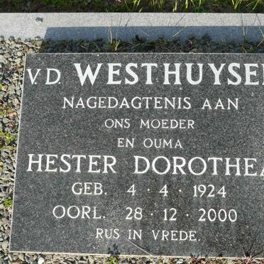 WESTHUYSEN Hester Dorothea 1924-2000