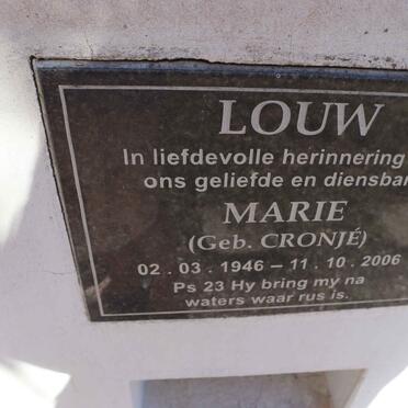 LOUW Marie nee CRONJÉ 1946-2006