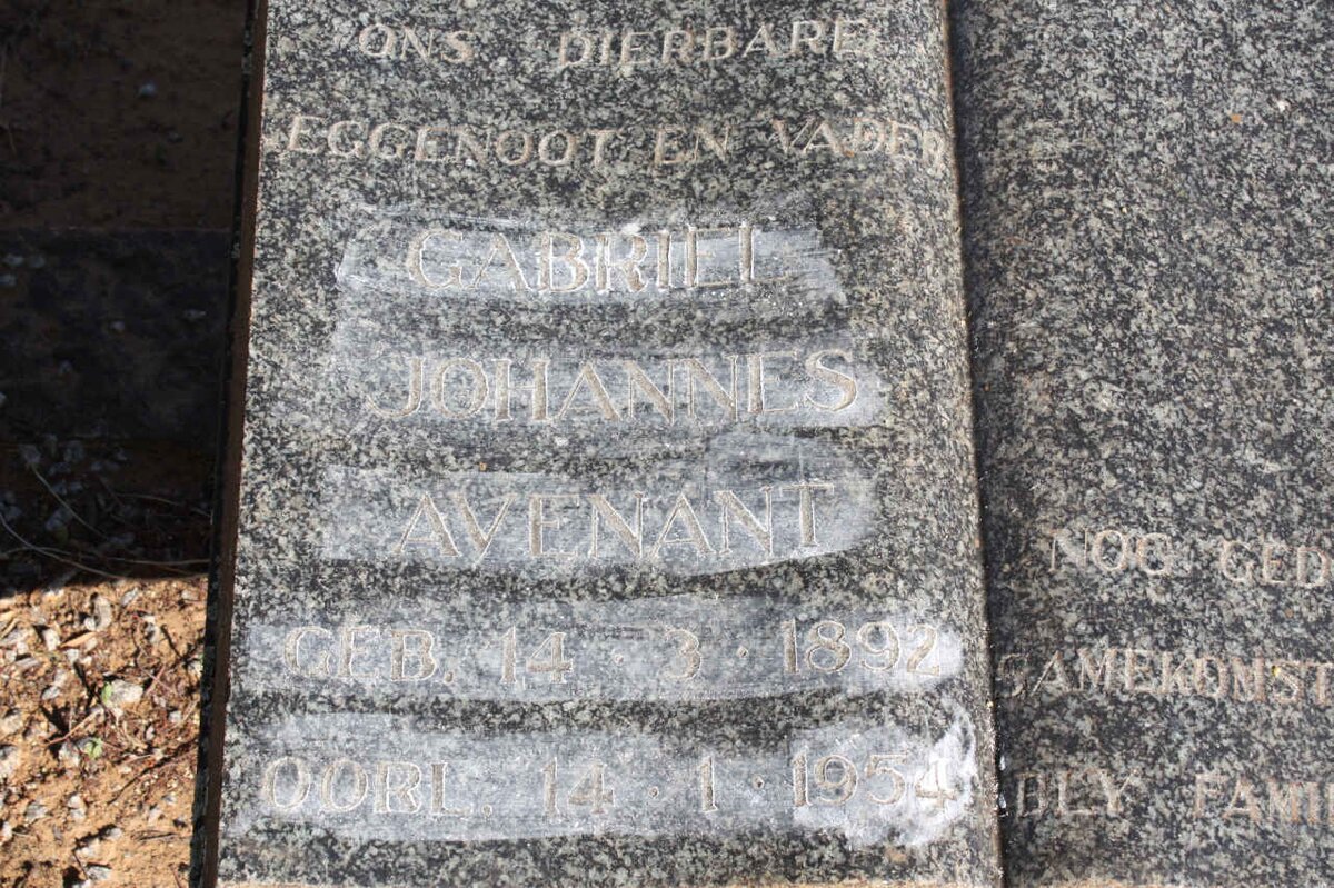 AVENANT Gabriel Johannes 1892-1954