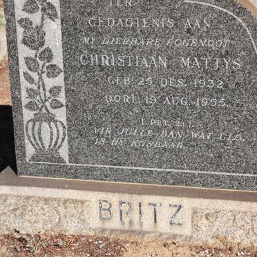 BRITZ Christiaan Mattys 1932-1955