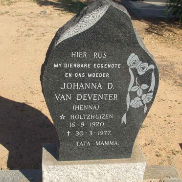 DEVENTER Johanna D., van nee HOLTZHUIZEN 1920-1977