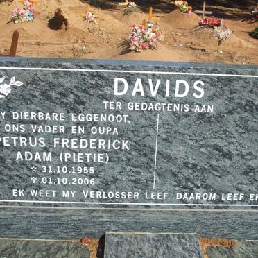 DAVIDS Petrus Frederick Adam 1955-2006