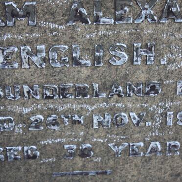 ENGLISH William Alexander -1912