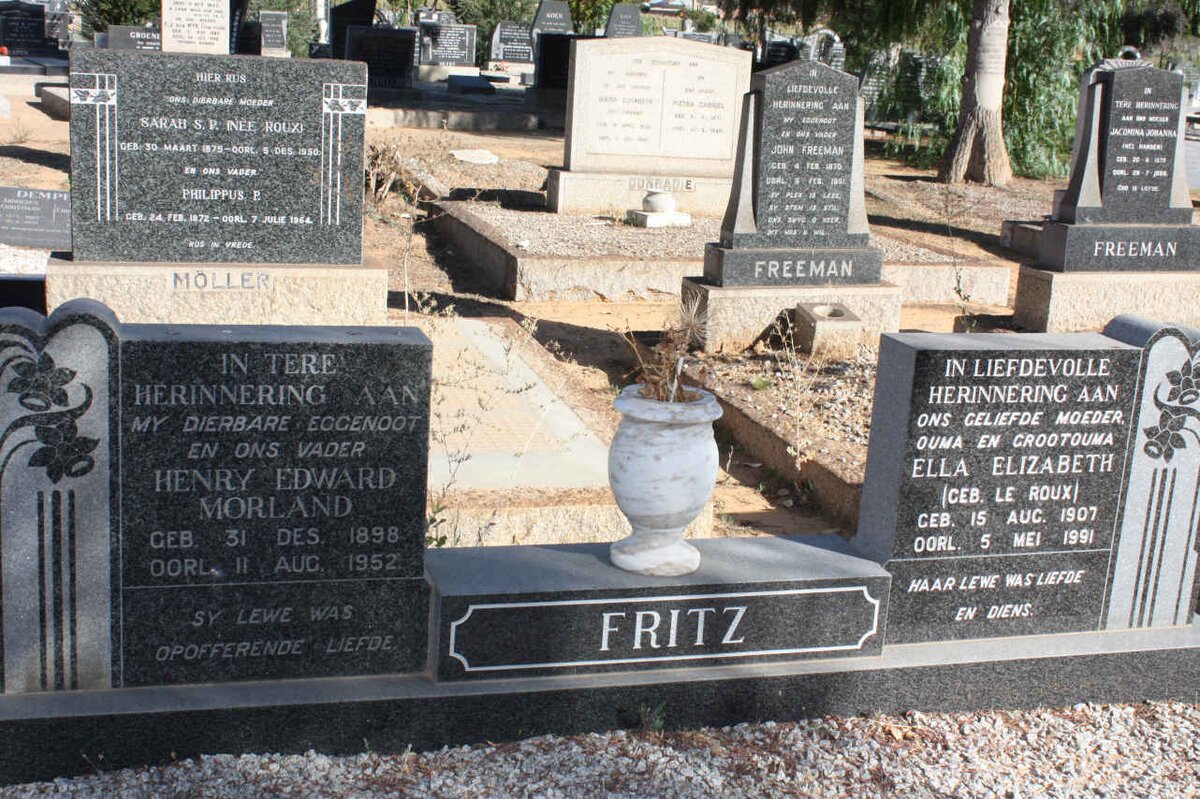 FRITZ Henry Edward Morland 1898-1952 &amp; Ella Elizabeth LE ROUX 1907-1991