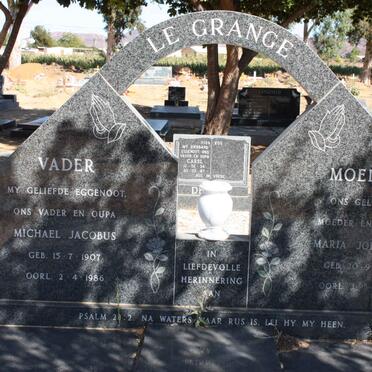GRANGE Michael Jacobus. le 1907-1986 &amp; Maria Johanna 1917-1989