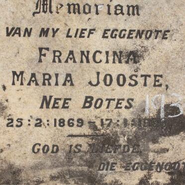 JOOSTE Francina Maria nee BOTES 1869-1930