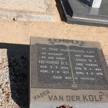 KOLF Hendrik B.L., van der 1892-1971 &amp; Anna M.J. THERON 1894-1978