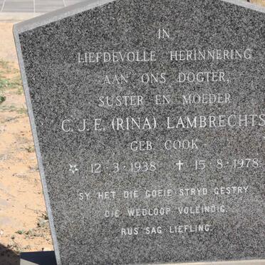 LAMPRECHTS C.J.E. nee COOK 1938-1978
