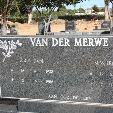 MERWE J.D.B., van der 1925-1986 &amp; M.W. 1932-1992