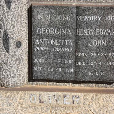 OLIVER Henry Edward John 1878-1963 &amp; Georgina Antonetta FARREL 1884-1961