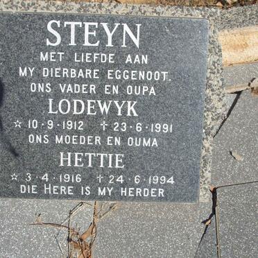 STEYN Lodewyk 1912-1991 &amp; Hettie 1916-1994