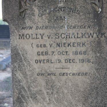 SCHALKWYK Molly, v. nee V. NIEKERK 1868-1916
