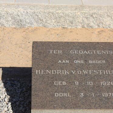 WESTHUIZEN Hendrik v.d., 1926-1970