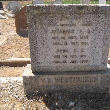 WESTHUIZEN Johannes F.D. 1864-1941 &amp; Anna C.E. 1871-1955