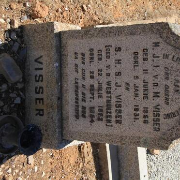 VISSER N.J.L. v.d.M.1856-1831 &amp;   S.H.S.J. V.D. WESTHUIZEN 1852-1954