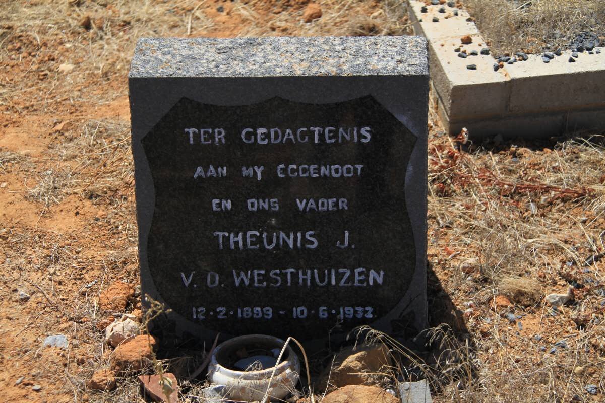 WESTHUIZEN Theunis J., v.d. 1899-1932