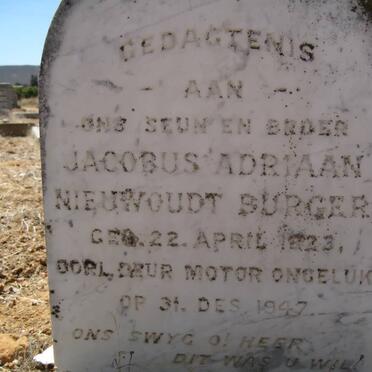 BURGER Jacobus Adriaan Nieuwoudt 1923-1947