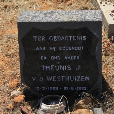 WESTHUIZEN Theunis J., v.d. 1899-1932
