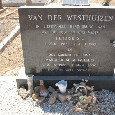 WESTHUIZEN Hendrik J., van der 1915-1983 &amp; Maria B.M.M. 1927-2000