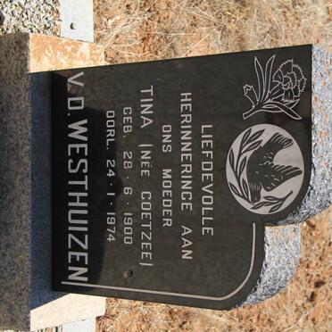 WESTHUIZEN V.D. Tina nee COETZEE  1900-1974