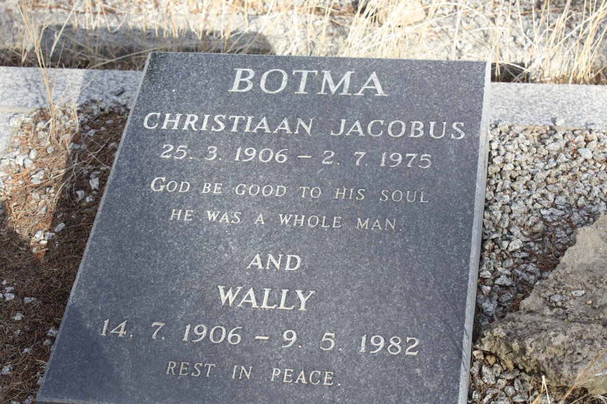 BOTMA Christiaan Jacobus 1906-1975 :: BOTMA Wally 1906-1982