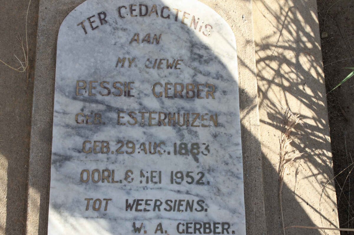 GERBER Bessie nee ESTERHUIZEN 1883-1952