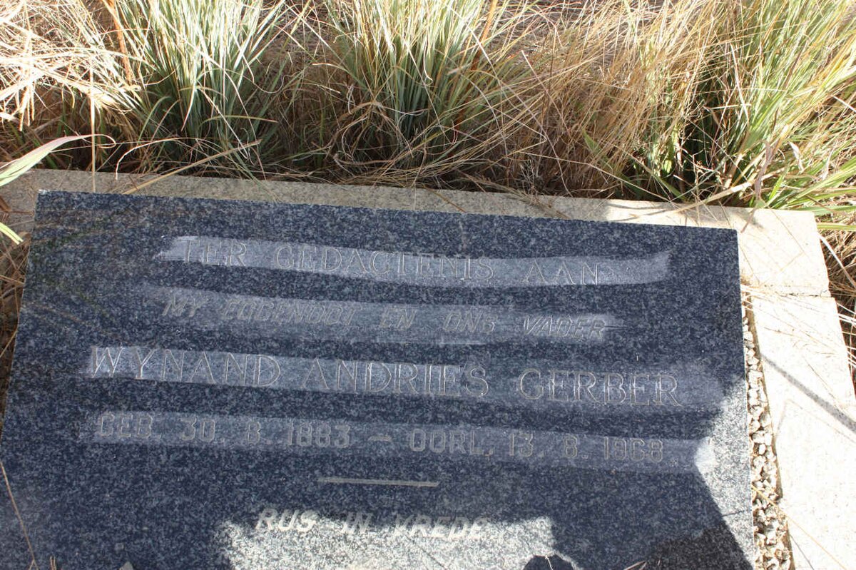 GERBER Wynand Andries 1863-1968