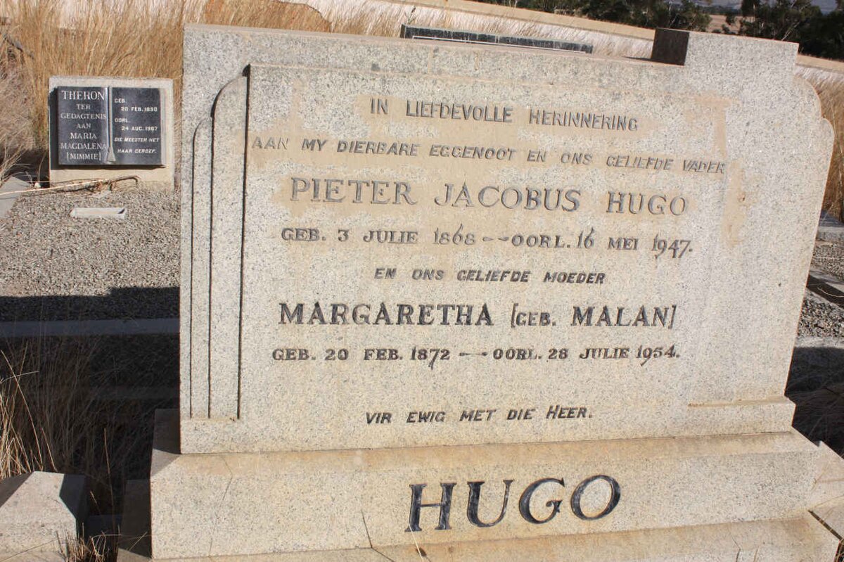 HUGO Pieter Jacobus 1868-1947 &amp; Margaretha MALAN 1872-1954