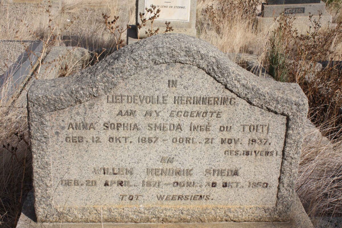 SMEDA Willem Hendrik 1871-1950 &amp; Anna Sophia DU TOIT 1867-1937