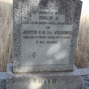 SMITH Philip J. 1829-1908 &amp; Judith E.M. DE VILLIERS 1839-1929