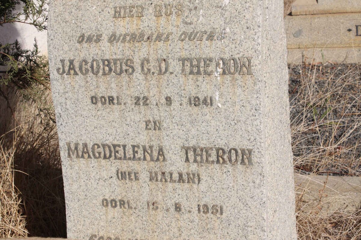 THERON Jacobus C.D. -1941 &amp; Magdelena MALAN -1951
