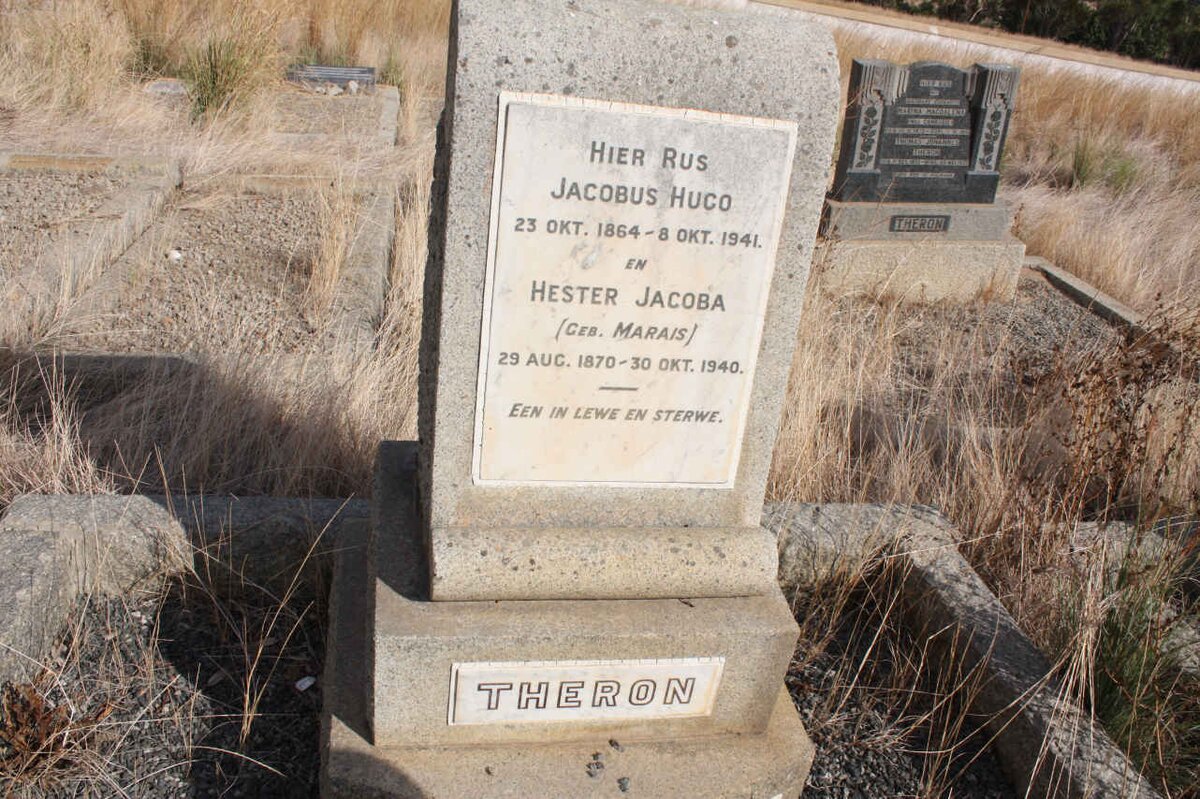 THERON Jacobus Hugo 1864-1941 &amp; Hester Jacoba MARAIS 1870-1940