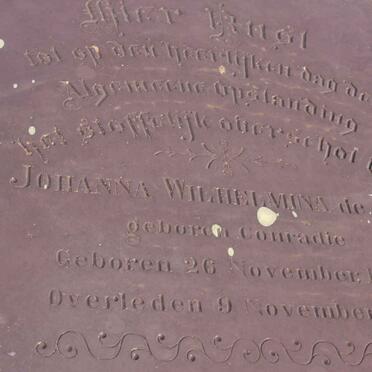 VAAL Johanna Wilhelmina, de nee CONRADIE 1830-1874