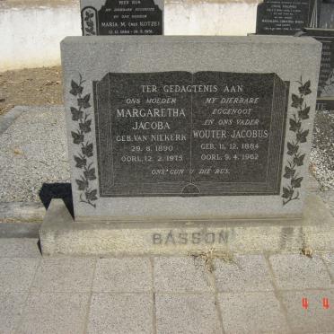 BASSON Wouter Jacobus 1884-1962 &amp; Margaretha Jacoba VAN NIEKERK 1890-1975