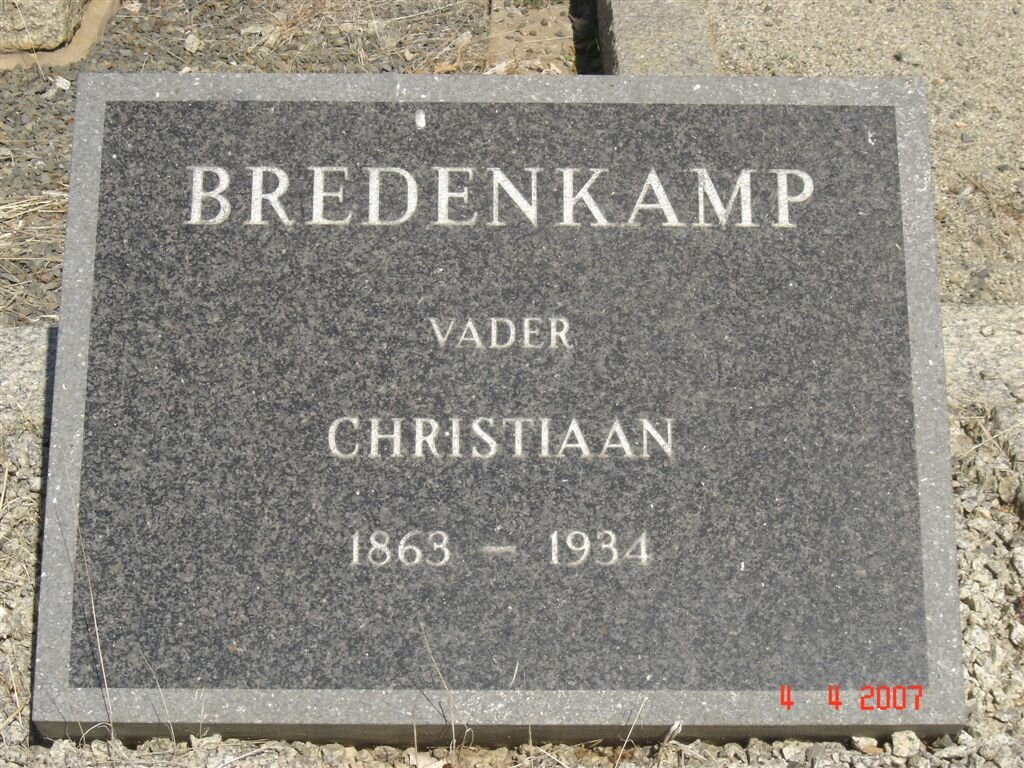 BREDENKAMP Christiaan 1863-1934