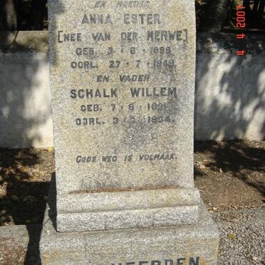 HEERDEN Schalk Willem, van 1891-1954 &amp; Anna Ester VAN DER MERWE 1899-1948