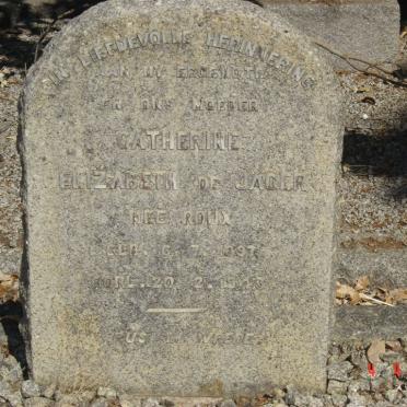 JAGER Catherine Elizabeth, de nee ROUX 1897-1943