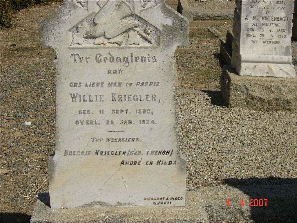 KRIEGLER Willie 1890-1924