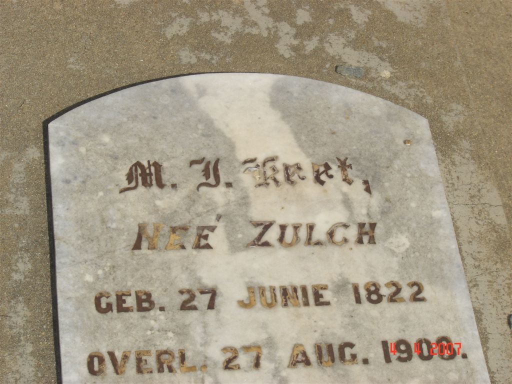 KEET M.J. nee ZULCH 1822-1908