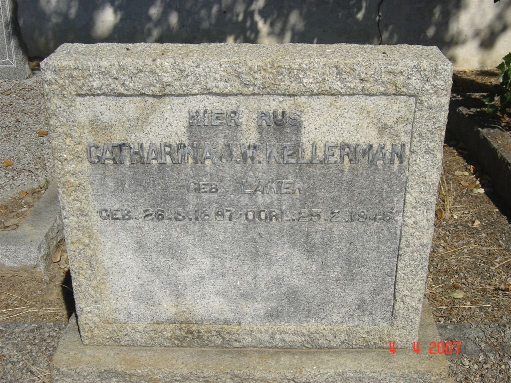 KELLERMAN Catharina J.W. nee LAKER 1887-1946