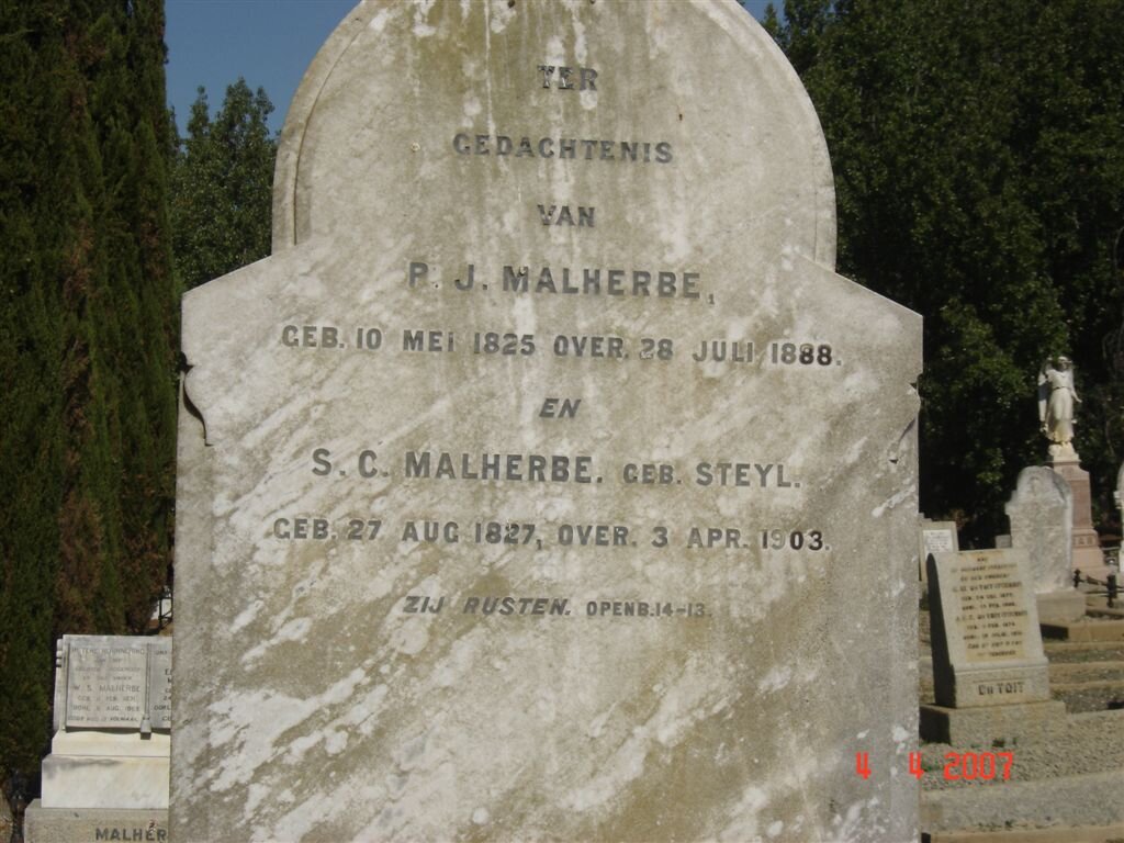 MALHERBE P.J. 1825-1888 &amp; S.C. STEYL 1827-1903